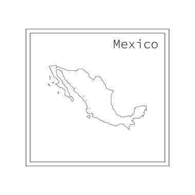 Meksika ülke haritası simge vektörleri illüstrasyon sembolü tasarımı