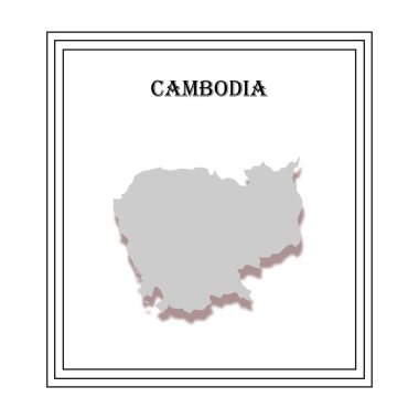 Kamboçya ülke haritası ikon vektörleri illüstrasyon sembolü tasarımı