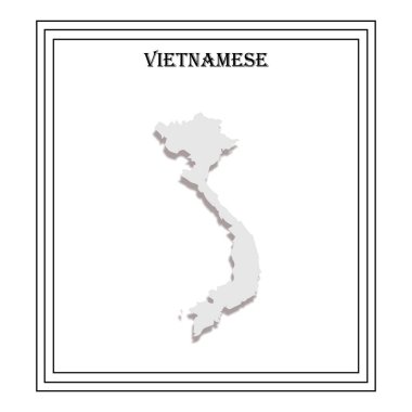 Vietnam ülke haritası simge vektörleri illüstrasyon sembolü tasarımı