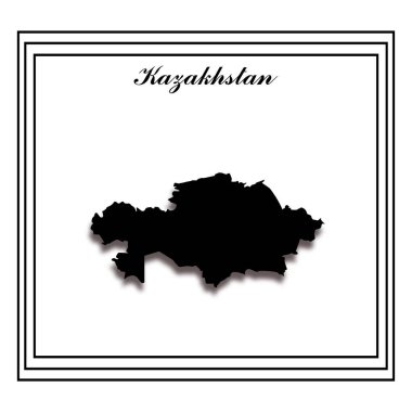 Kazakhastan vektör illüstrasyon sembolü tasarımının haritası