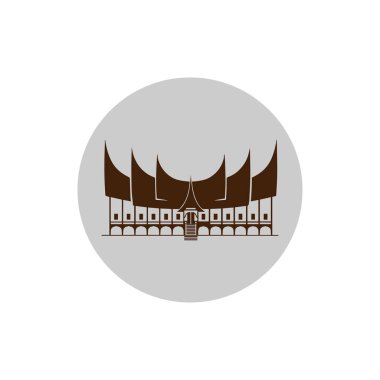 Minang geleneksel ev simgesi vektörleri illüstrasyon sembolü tasarımı