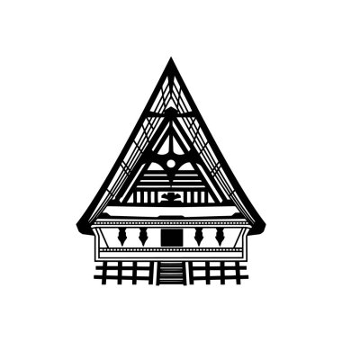 Medan traditional house icon vectors illustration clipart