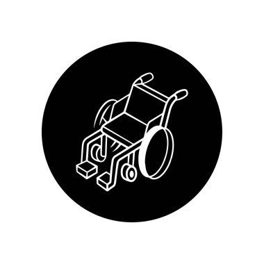 Tekerlekli sandalye simgesi, vektör illüstrasyonu