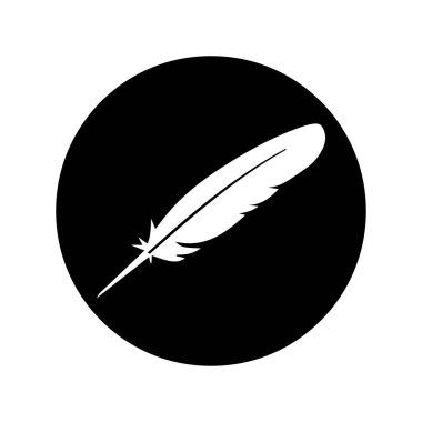 Tüy simgesi, vektörler siyah beyaz