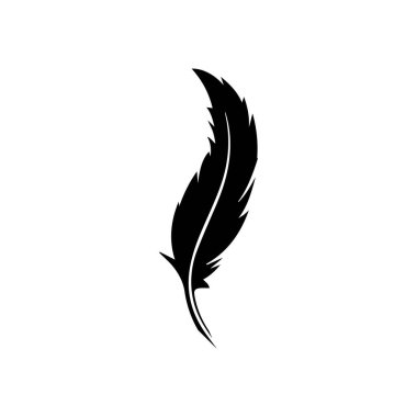 feather icon, vectors illustration in black and white