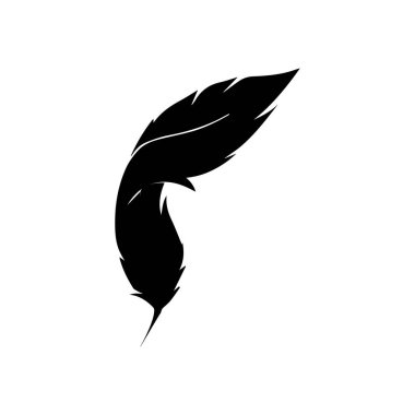 feather icon, vectors illustration in black and white