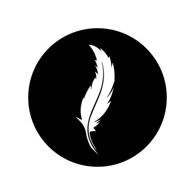 Tüy simgesi, vektörler siyah beyaz