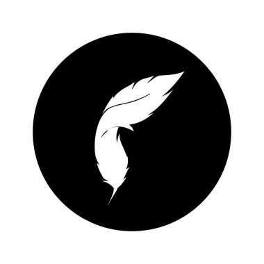 Tüy simgesi, vektörler siyah beyaz