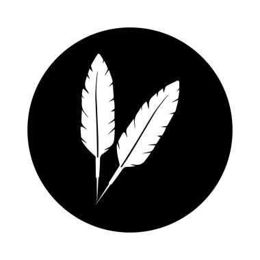 Tüy simgesi, vektörler siyah beyaz