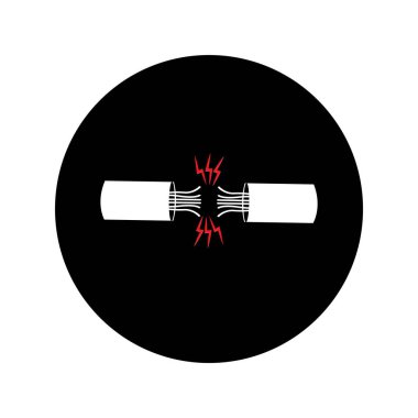 Bozuk kablo simgesi, vektör illüstrasyonu