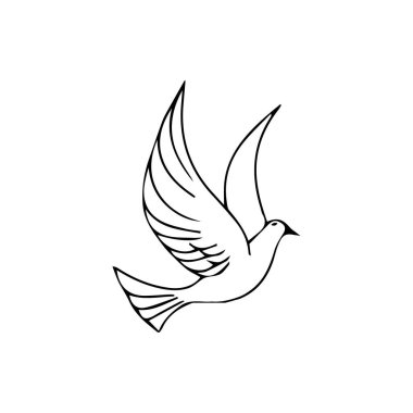 Siyah beyaz güvercin simgesi