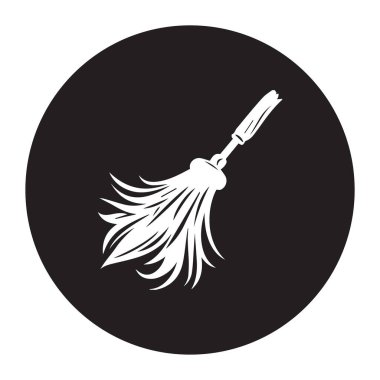 Bir cadının simgesi ve uçan süpürge sopası.