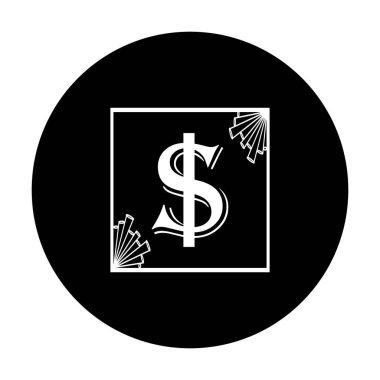 Dolar para birimi simgesi, vektör illüstrasyonu