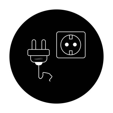 elektrik terminali dolgu simgesi vektör illüstrasyon tasarımı