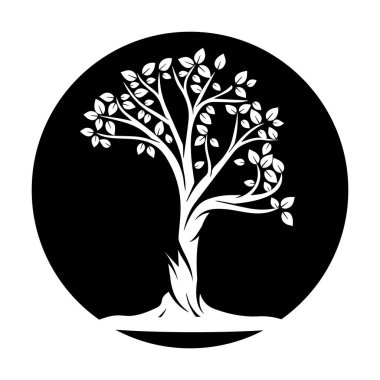 Basit ağaç dekoru siluet vektör görüntüsü