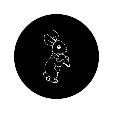 Tavşan simgesi vektörleri illüstrasyon sembolü tasarımı