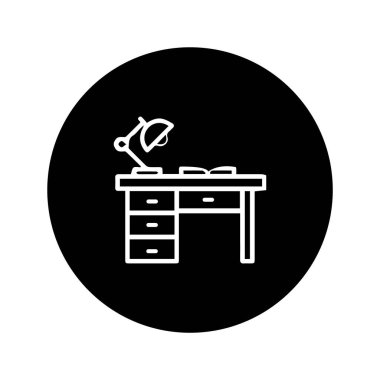 Çalışma masası simge vektörleri illüstrasyon sembol tasarımı