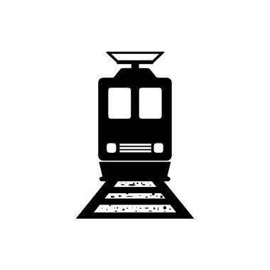 Banliyö treni simgesi basit satır tasarımı