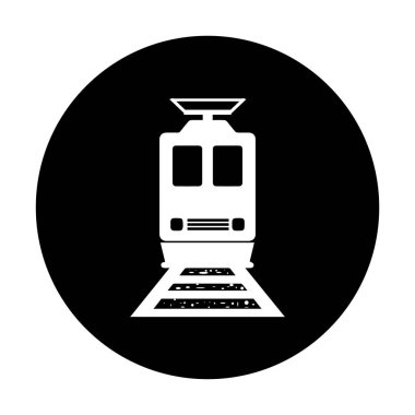 Banliyö treni simgesi basit satır tasarımı