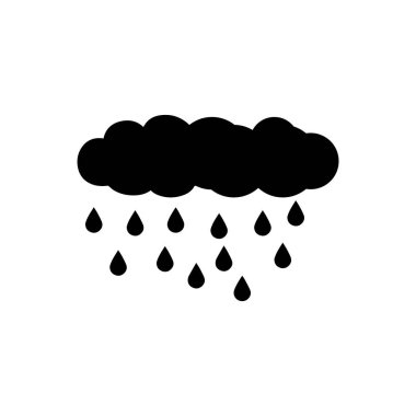 yağmur ve bulut ikon vektörleri illüstrasyonu