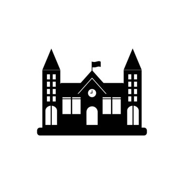 Basit okul binası simgesi tasarımı