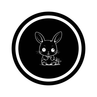 Basit simge tasarımı tavşan vektörleri çizimi