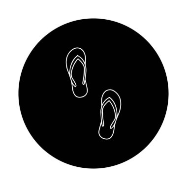 Basit siyah sandalet simgesi