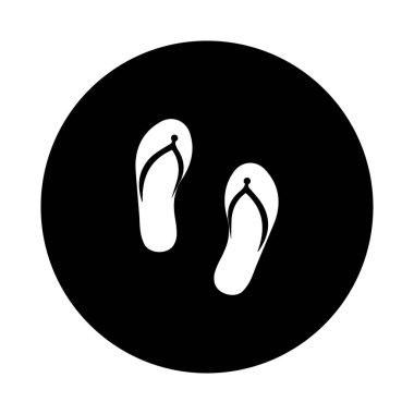 Basit siyah sandalet simgesi