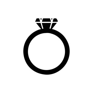 Mücevher taşlı basit bir yüzük simgesi
