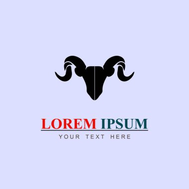 simple goat horn logo clipart