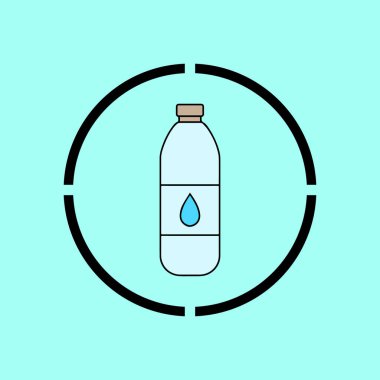 Maden suyu şişe vektör simgesi
