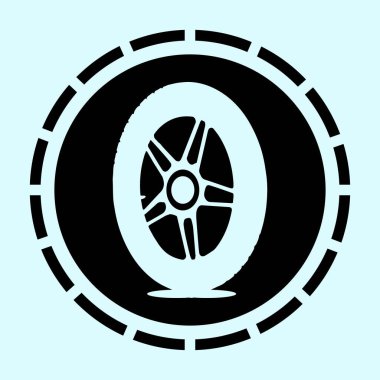 Motosiklet lastiklerinin basit simgesi