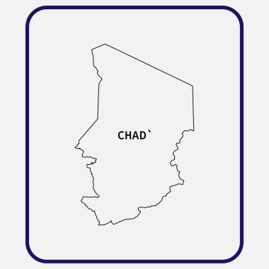Chad ülke haritası simge vektörleri