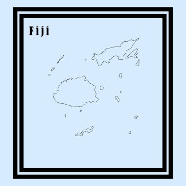 Fiji ülke haritası simge vektörleri