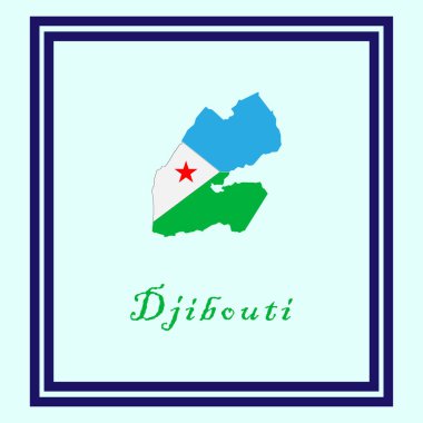 djibouti ülke haritası simge vektörleri