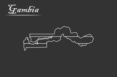Gambiya haritası - Siyah çizgi