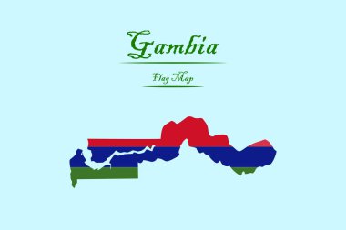 Gambiya ülke haritası vektörleri illüstrasyonu