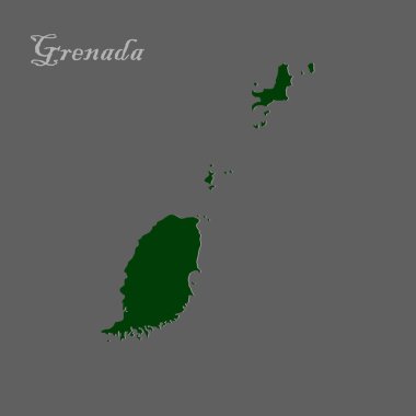 Simple political map of Grenada