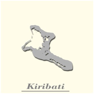 Kiribati ülke haritası basit tasarım