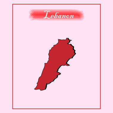 Lübnan ülke haritası vektörleri illüstrasyonu
