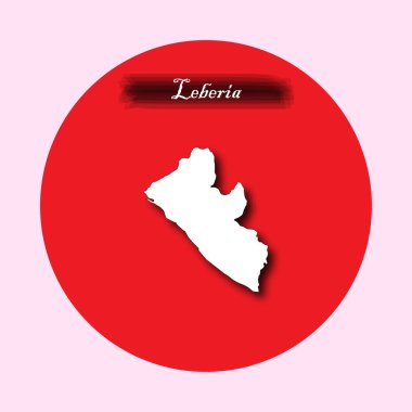 Liberya ülkesinin kırmızı arkaplan haritası