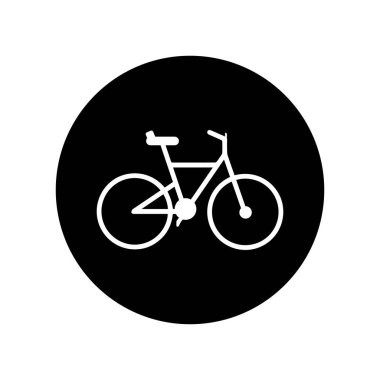 Siyah ve beyaz renkli basit bisiklet simgesi