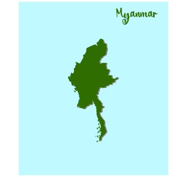 Myanmar ülke haritası vektörleri çizimi