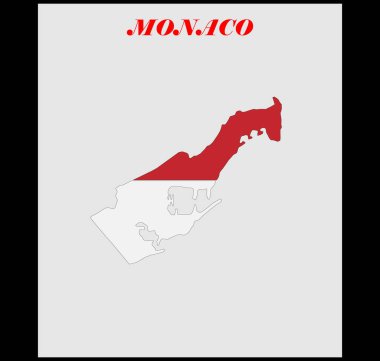 Monako ülke haritası bayrak sembolü
