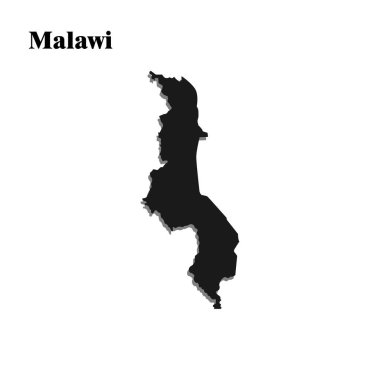 Malawi ülke haritası simgesi siyah