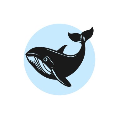 Balina simgesi vektörleri siyah renk