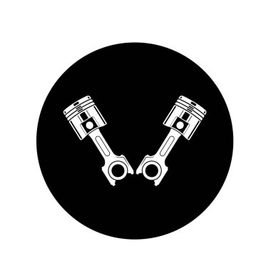 Beyaz arkaplanda bir motor pistonunun silüeti