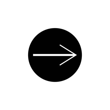 Basit sağ ok simgesi siyah rengi