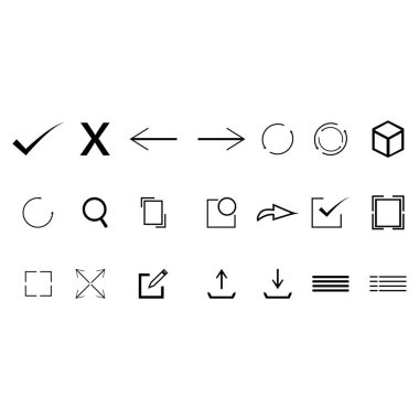 Sanat vektörlerini Iconset Siyah çizgiler dizayn