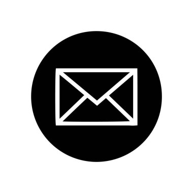 Zarf simgesi siyah çember arkaplanı